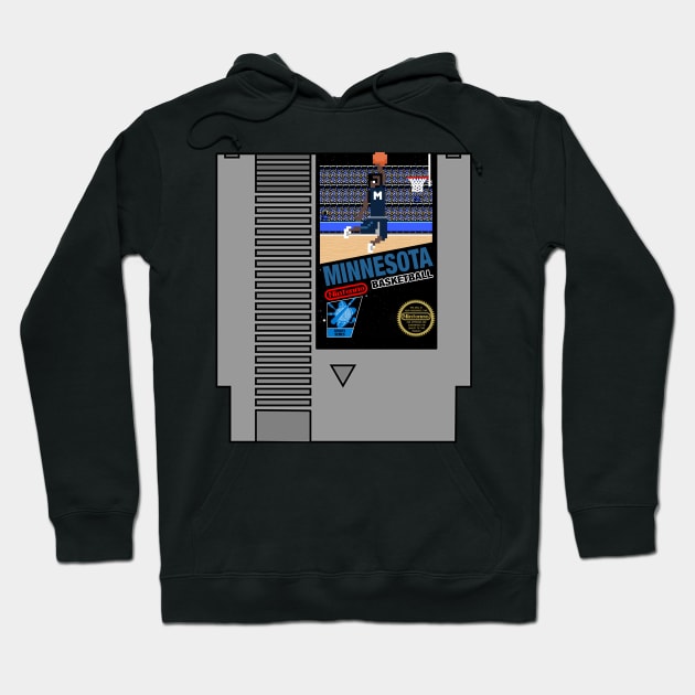 Minnesota Basketball 8 bit pixel art cartridge design Hoodie by MulletHappens